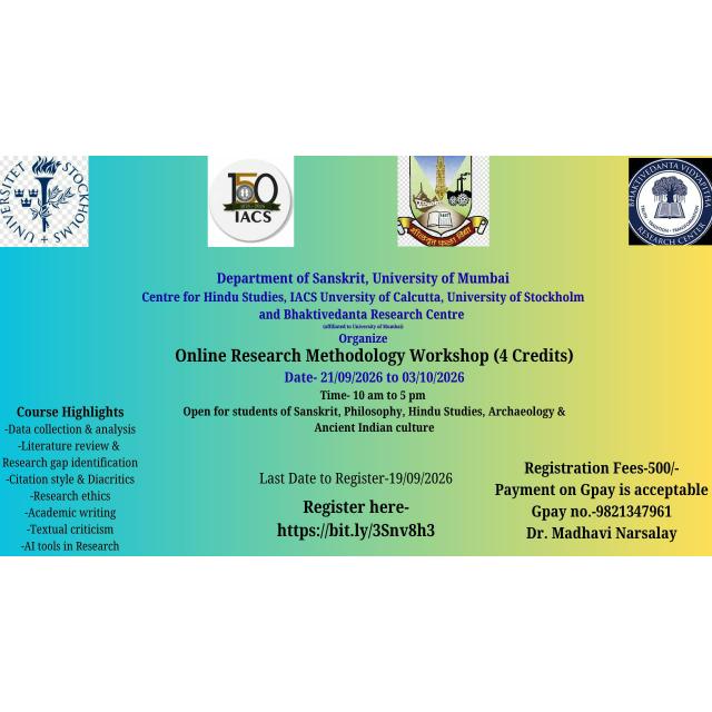 Report of Online Research Methodology Workshop (21st September to 3rd October 2026)